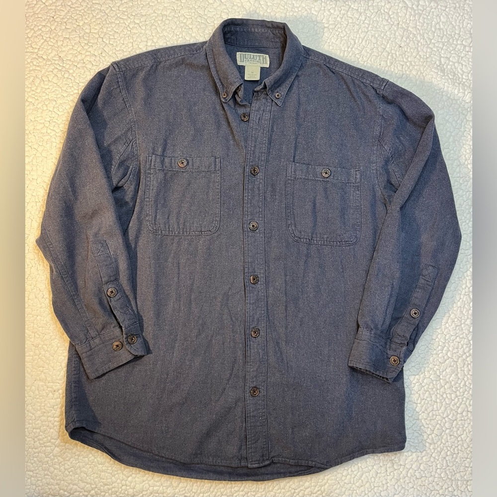 Duluth Navy Blue Flannel Button Up Shirt Men’s Medium